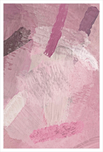 abstract splatter brush stroke painting texture background in pink Art Print by Timmy333