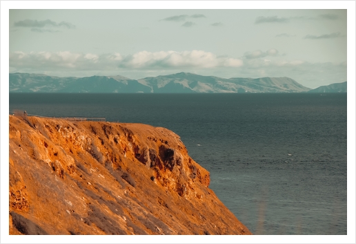 Ocean and mountains scenic at Rancho Palos Verdes California USA Art Print by Timmy333