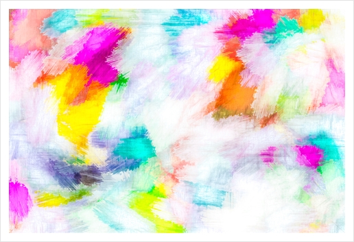 colorful painting texture abstract background in pink yellow blue orange Art Print by Timmy333