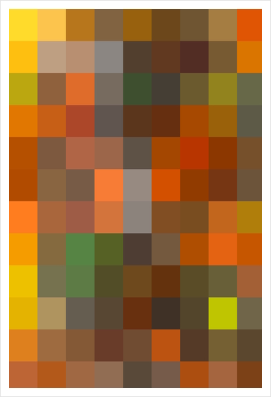 graphic design pixel geometric square pattern abstract background in orange brown yellow Art Print by Timmy333