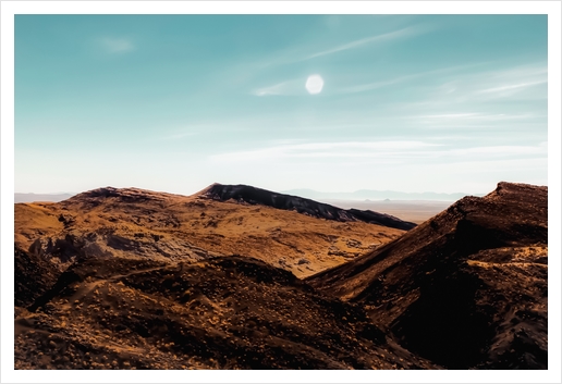 summer desert with blue sky at Red Rock Canyon state park, California, USA Art Print by Timmy333