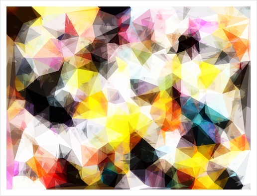 geometric triangle pattern abstract background in yellow brown pink Art Print by Timmy333