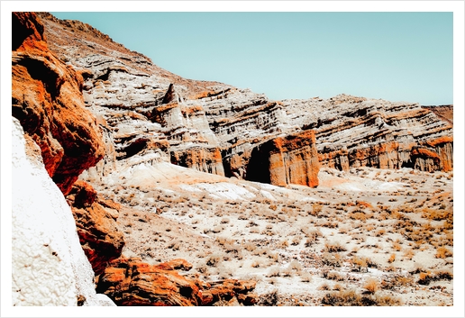 desert with blue sky at Red Rock Canyon state park, California, USA Art Print by Timmy333