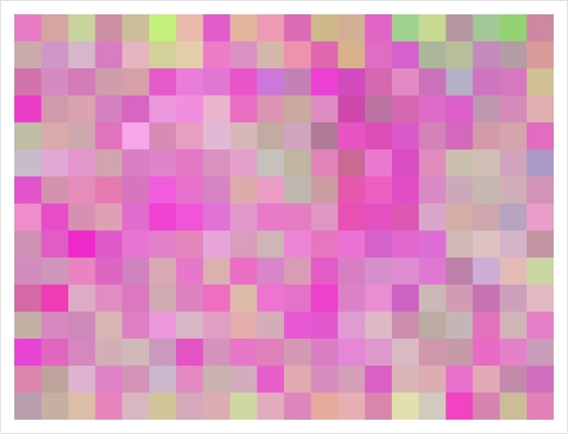 geometric square pixel pattern abstract background in pink blue green Art Print by Timmy333