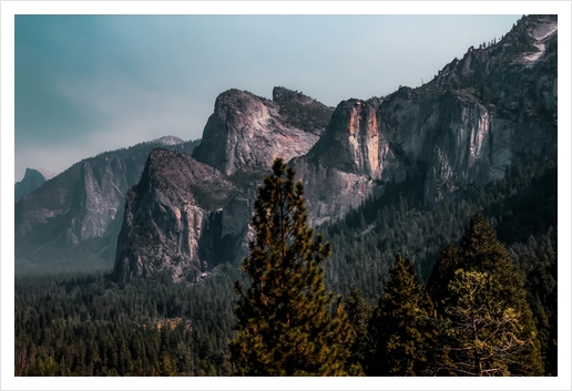 Mountains with blue sky at Yosemite national park California USA Art Print by Timmy333