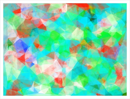 geometric triangle pattern abstract background in blue green orange Art Print by Timmy333