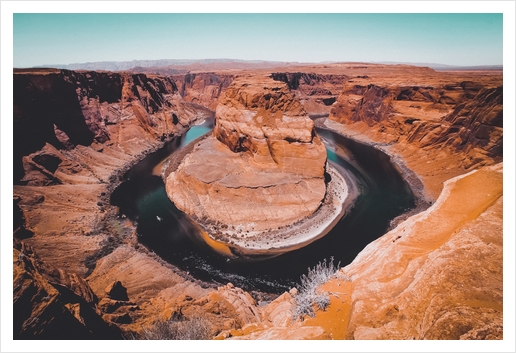 Horseshoe Bend and river view at Arizona USA Art Print by Timmy333