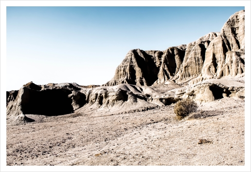 mountains desert with blue sky at Red Rock Canyon state park, California, USA Art Print by Timmy333