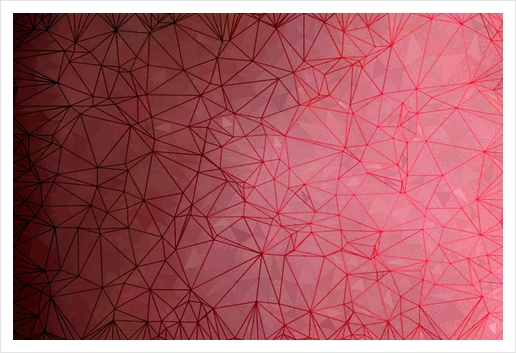 fractal graphic design geometric line pattern abstract background in red Art Print by Timmy333