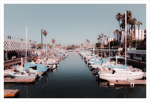 Boat with blue sky at Redondo beach California USA Art Print by Timmy333