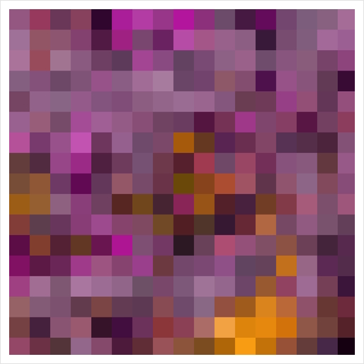 graphic design geometric pixel square pattern abstract in pink purple yellow Art Print by Timmy333