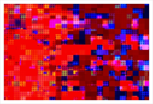 geometric pixel square pattern abstract background in red blue pink Art Print by Timmy333