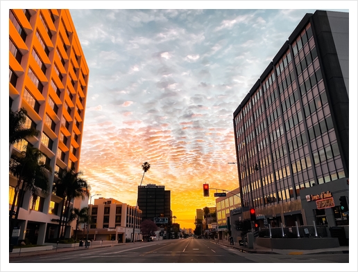city sunrise at Encino, Los Angeles, USA Art Print by Timmy333