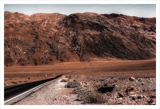 road in the desert with mountain view at Death Valley national park California USA Art Print by Timmy333