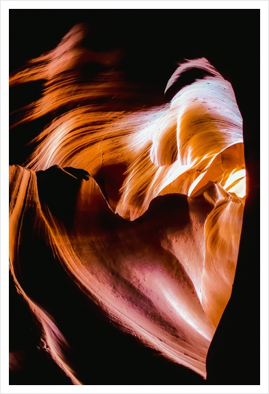 Heart shape sandstone abstract at Antelope Canyon, Arizona, USA Art Print by Timmy333