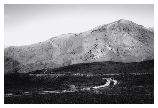 desert and mountain at Death Valley national park California in black and white Art Print by Timmy333