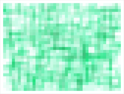 green geometric square pixel pattern abstract background Art Print by Timmy333