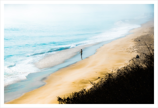 sandy beach blue wave at Point Mugu State Park, California, USA Art Print by Timmy333