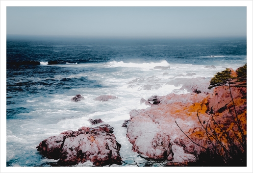 Ocean wave with beautiful scenic at Big Sur, Highway1, California, USA Art Print by Timmy333