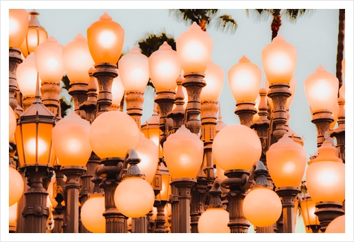 Urban Light LACMA Los Angeles California USA with blue sky Art Print by Timmy333