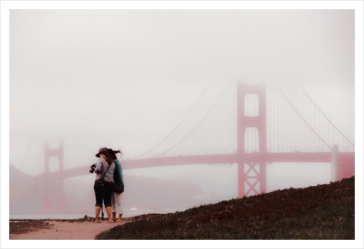 foggy day at Golden Gate bridge San Francisco USA Art Print by Timmy333