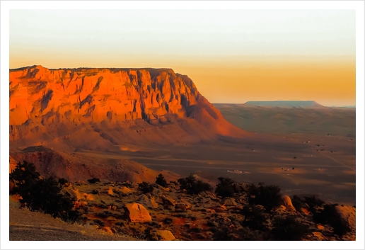 Summer desert with mountain view in Utah USA Art Print by Timmy333