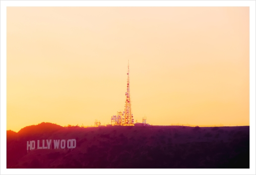 Summer sunset at Hollywood Sign Los Angeles California USA Art Print by Timmy333