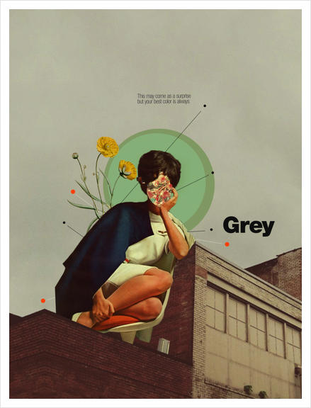 Grey Art Print by Frank Moth