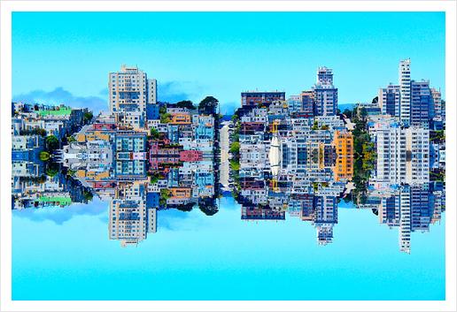 buildings with blue sky at San Francisco, USA Art Print by Timmy333
