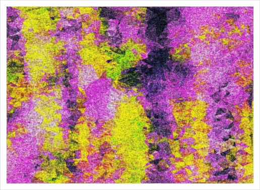 vintage psychedelic painting texture abstract in pink and yellow with noise and grain Art Print by Timmy333