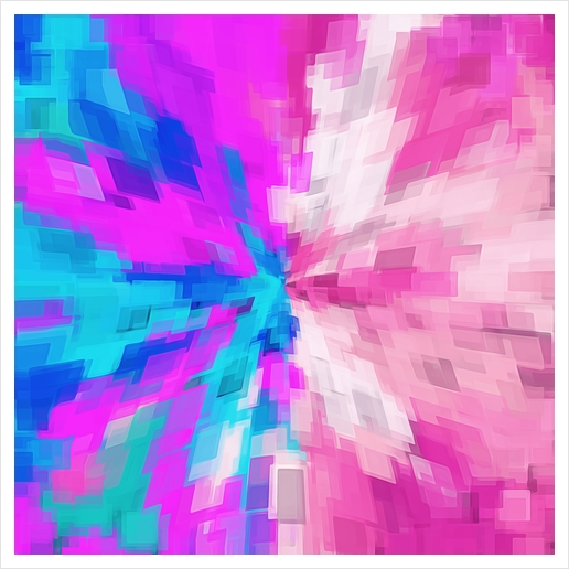 pink and blue square pattern painting abstract background Art Print by Timmy333