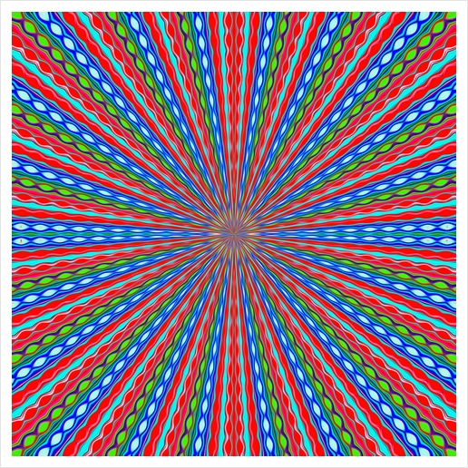 red blue and green line drawing abstract background Art Print by Timmy333