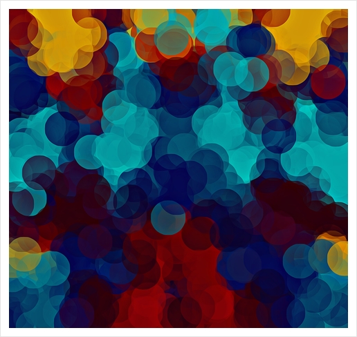 blue red and yellow circle pattern abstract background Art Print by Timmy333