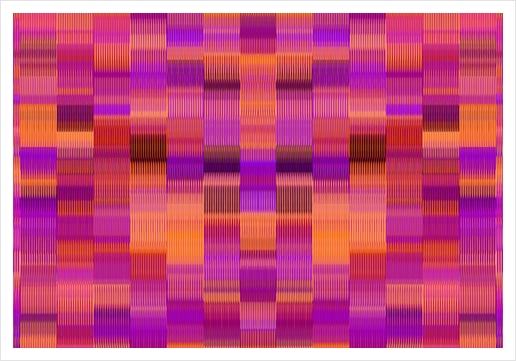 orange pink and purple plaid pattern abstract background Art Print by Timmy333