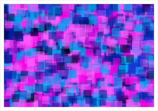 pink purple and blue square pattern abstract background Art Print by Timmy333