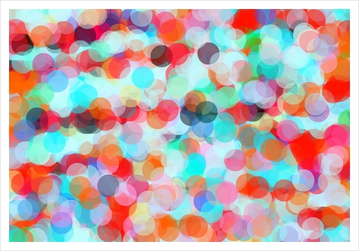 orange blue and green circle pattern abstract background Art Print by Timmy333