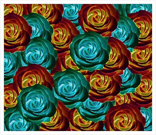 rose texture pattern abstract background in green red and yellow Art Print by Timmy333