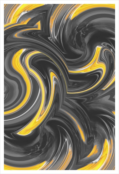 yellow and black spiral painting abstract background Art Print by Timmy333