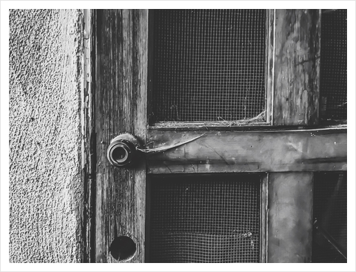 old vintage wooden door in black and white Art Print by Timmy333