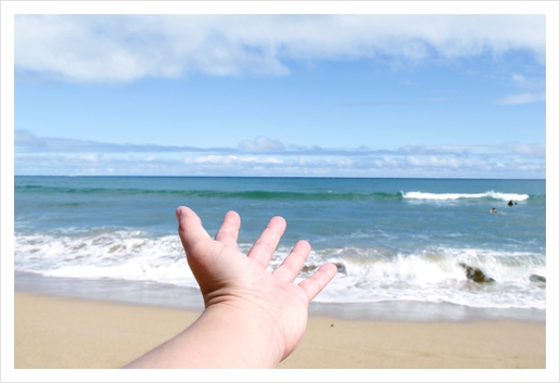 beach with blue sky Art Print by Timmy333