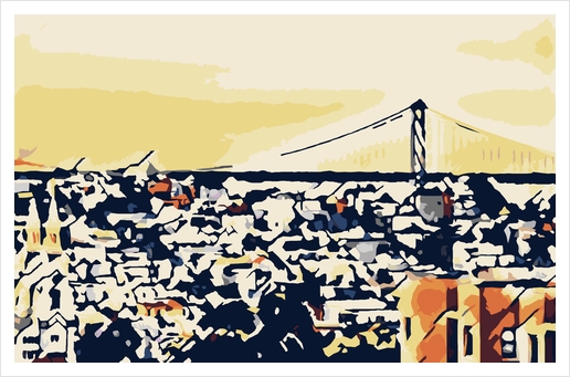 buildings and the bridge at San Francisco, USA Art Print by Timmy333