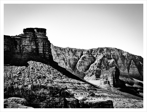 rocky mountain in Utah, USA in black and white Art Print by Timmy333