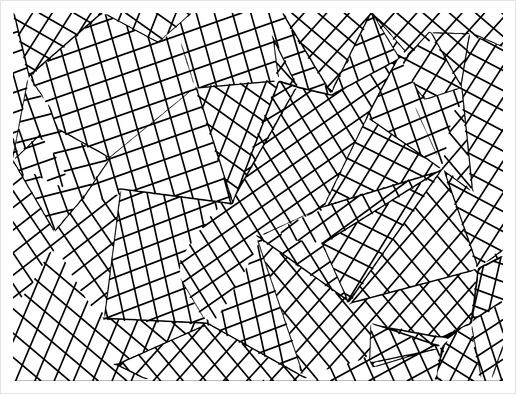 geometric square pattern abstract background in black and white Art Print by Timmy333