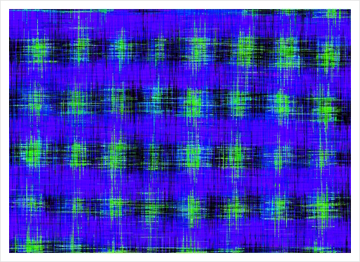 plaid pattern abstract texture in blue green black Art Print by Timmy333