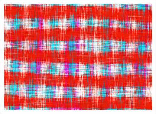 plaid pattern abstract texture in in red blue pink Art Print by Timmy333