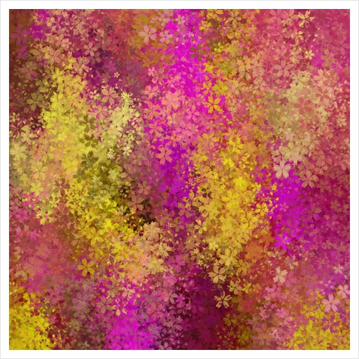 flower pattern abstract background in pink and yellow Art Print by Timmy333