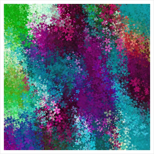 flower pattern abstract background in purple pink blue green Art Print by Timmy333