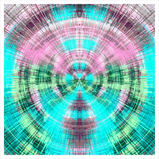 pink blue and green circle plaid pattern abstract background Art Print by Timmy333