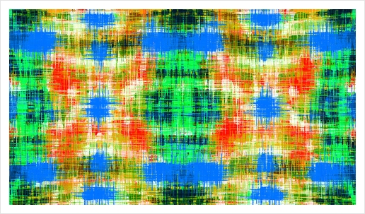 yellow blue green and red plaid pattern texture abstract background Art Print by Timmy333