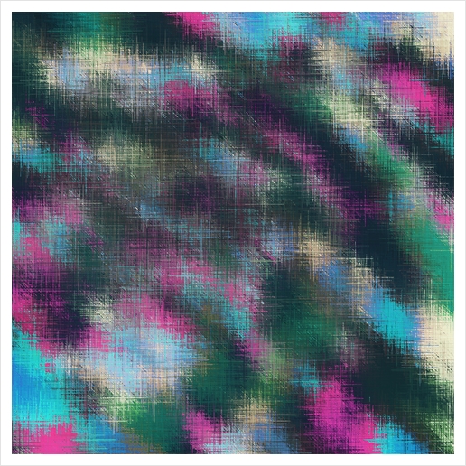 pink blue and green plaid pattern abstract background Art Print by Timmy333